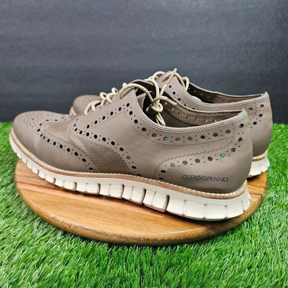 Cole Haan Zerogrand Wingtip Oxford Shoes Leather Brown Mens Size 11.5 M C14006 main image 4